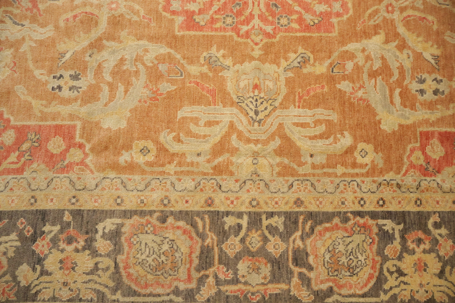 Outstanding Peach Color Oushak Turkish Wool Area Rug 9x10