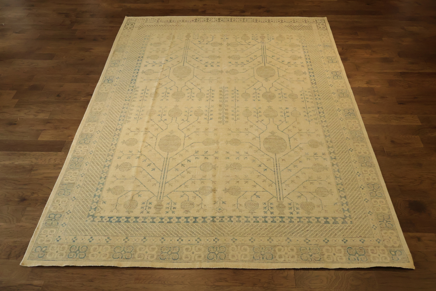 Top Quality Muted Geometric Khotan Turkish Area Wool Rug 10x13