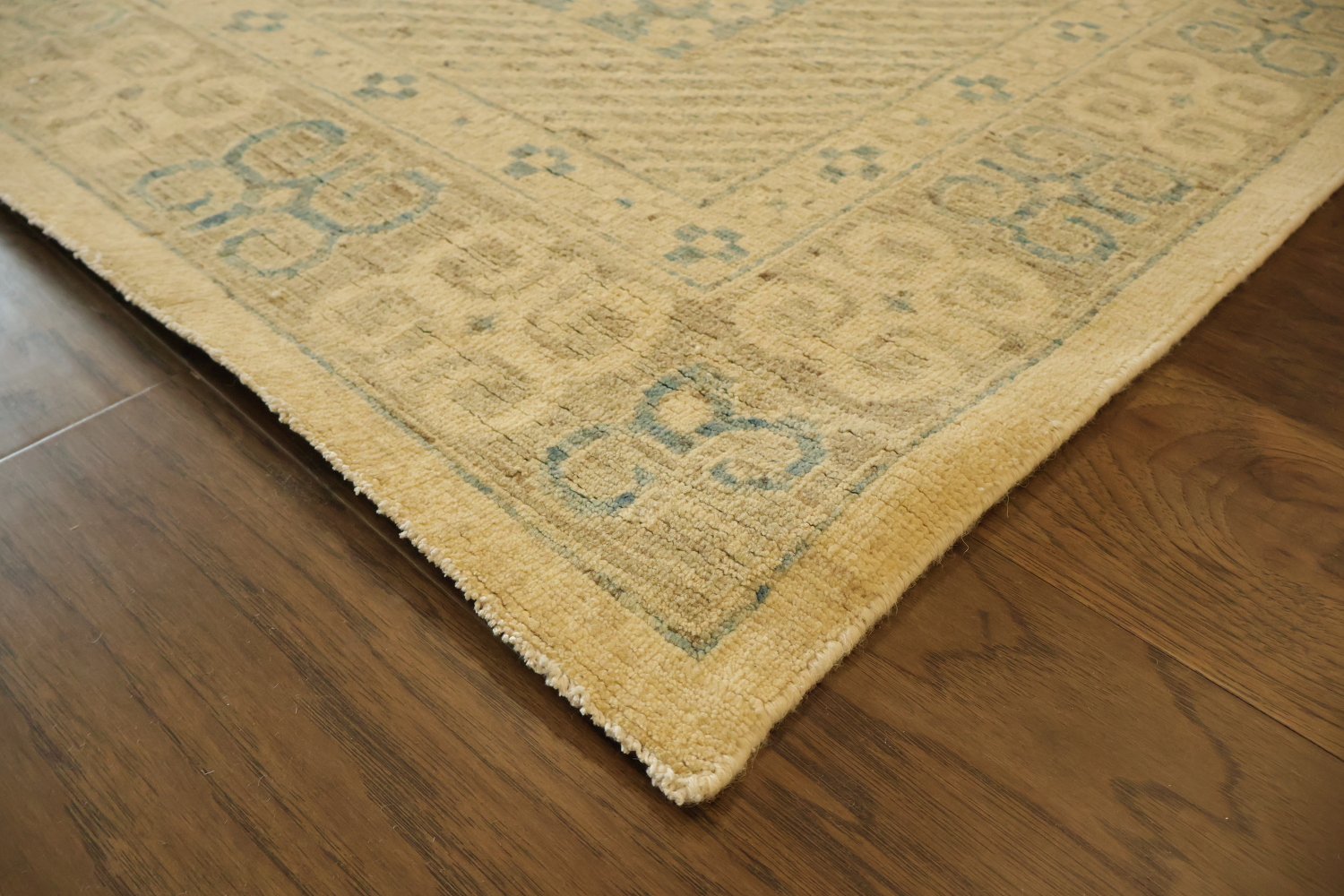 Top Quality Muted Geometric Khotan Turkish Area Wool Rug 10x13