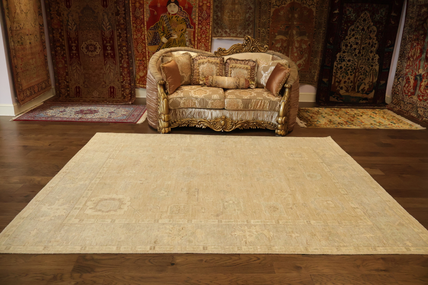 Vegetables Dye Muted Wool Oushak Turkish Area Rug 8x10