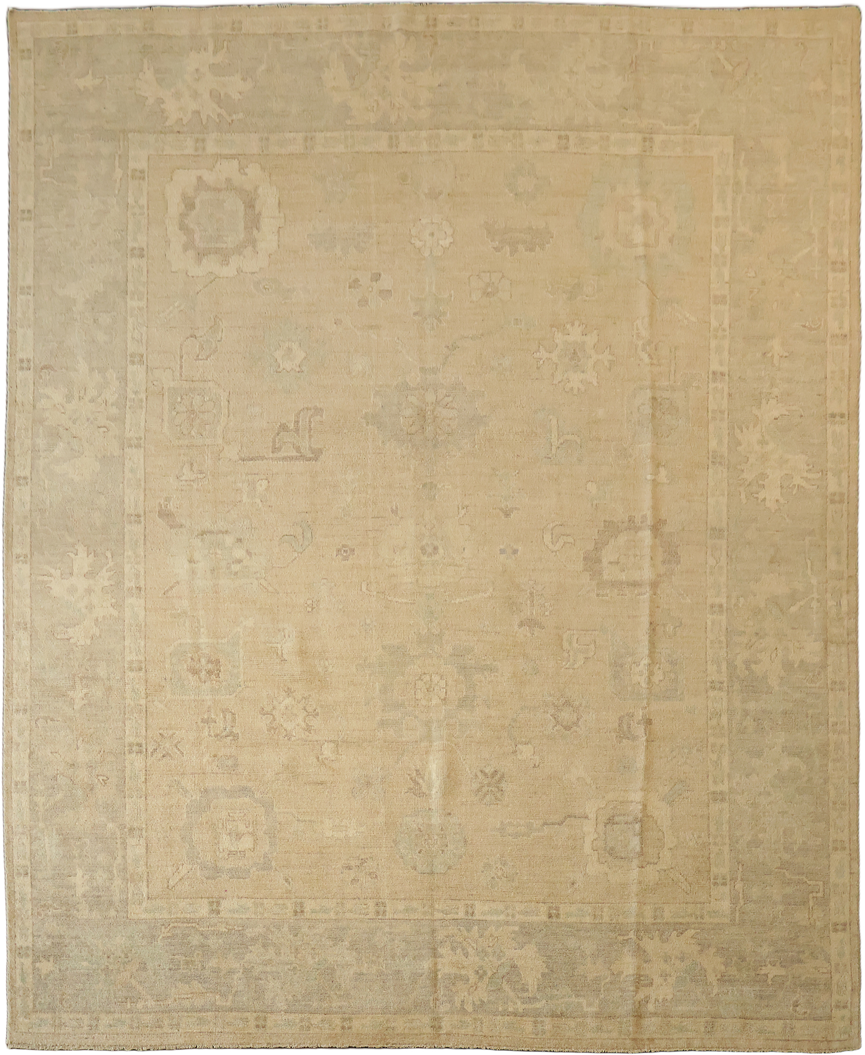 Vegetables Dye Muted Wool Oushak Turkish Area Rug 8x10