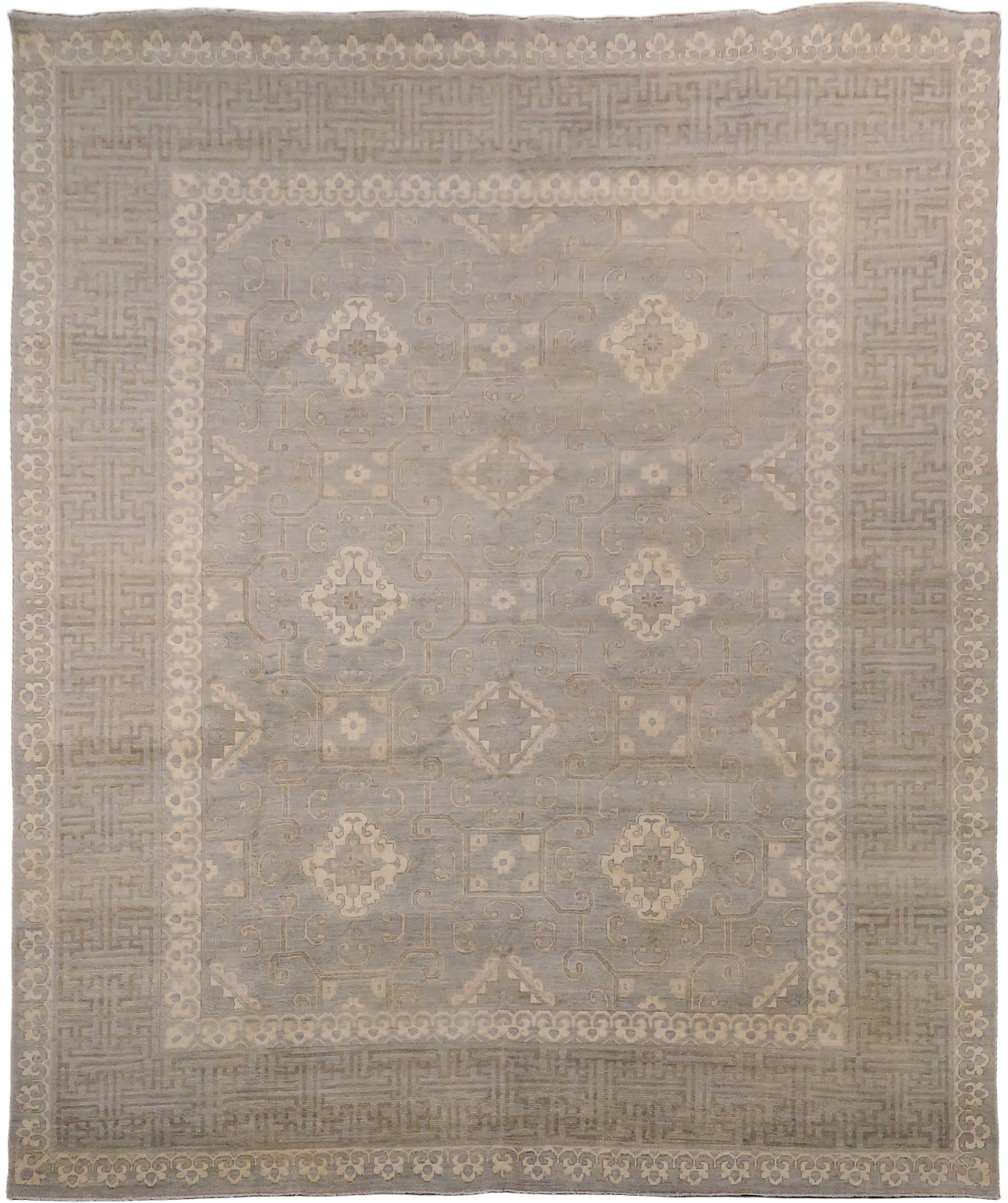 Outstanding Oushak Turkish Geometric Wool Area Rug 8x10