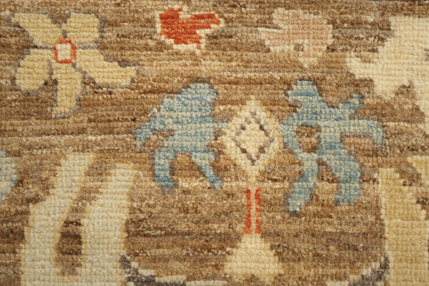 Ivory Wool Oushak Turkish Geometric Area Rug 9x12