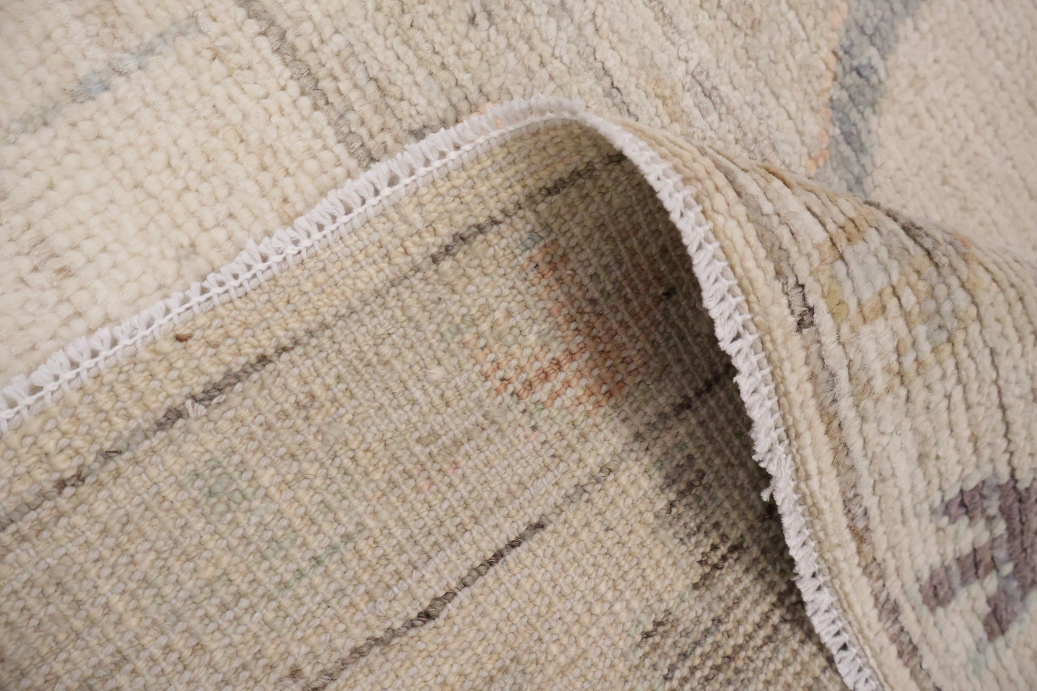 Stunning Ivory Wool Oushak Turkish Area Rug 9x12