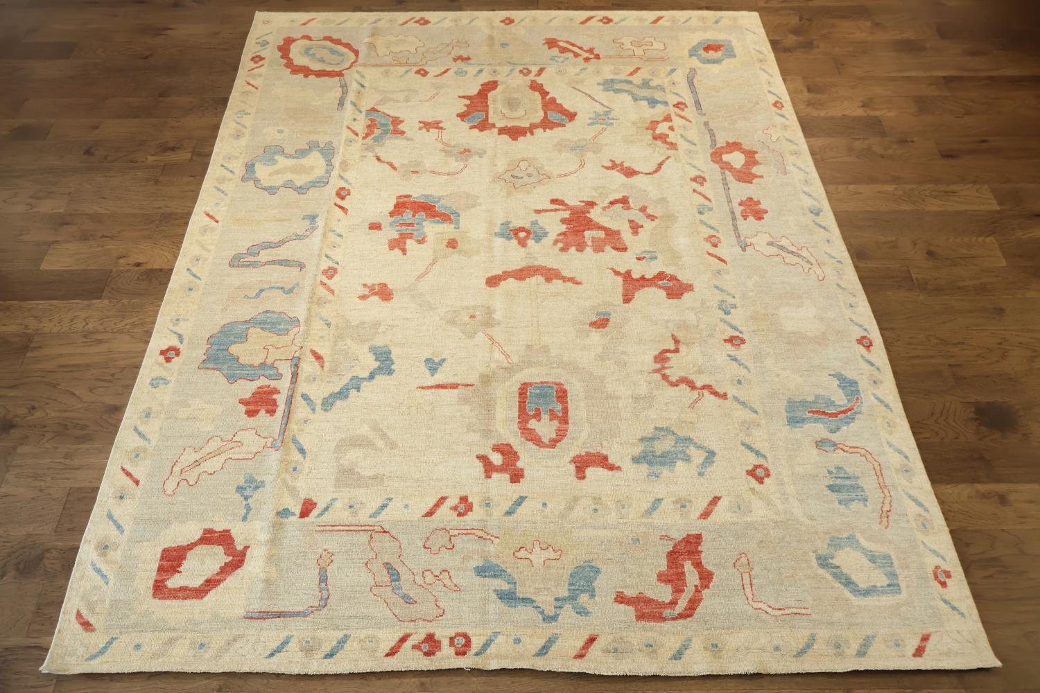 Decorative Vegetable Dye Wool Oushak Turkish Oriental Area Rug 9x12