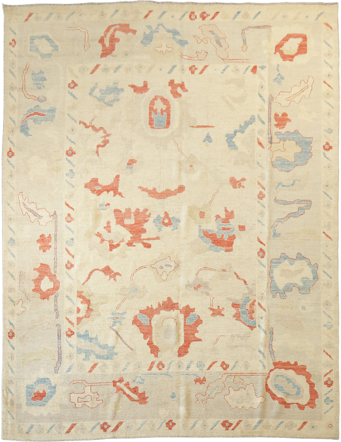 Decorative Vegetable Dye Wool Oushak Turkish Oriental Area Rug 9x12