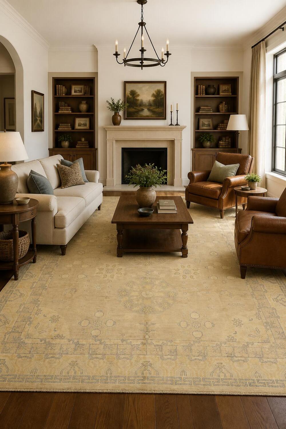 Outstanding Geometric Wool Oriental Oushak Turkish Area Rug 8x10