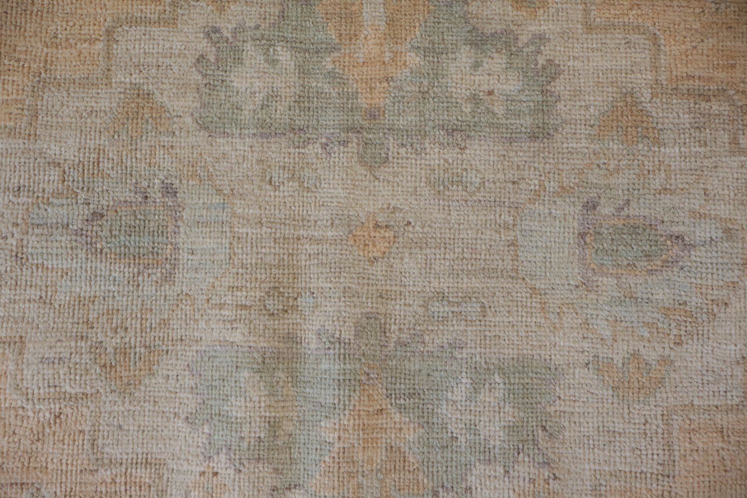 Muted Geometric Wool Oushak Area Rug Perfect for a Vintage Aesthetic Look 10x14