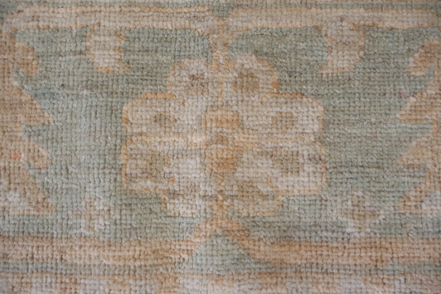 Muted Geometric Wool Oushak Area Rug Perfect for a Vintage Aesthetic Look 10x14