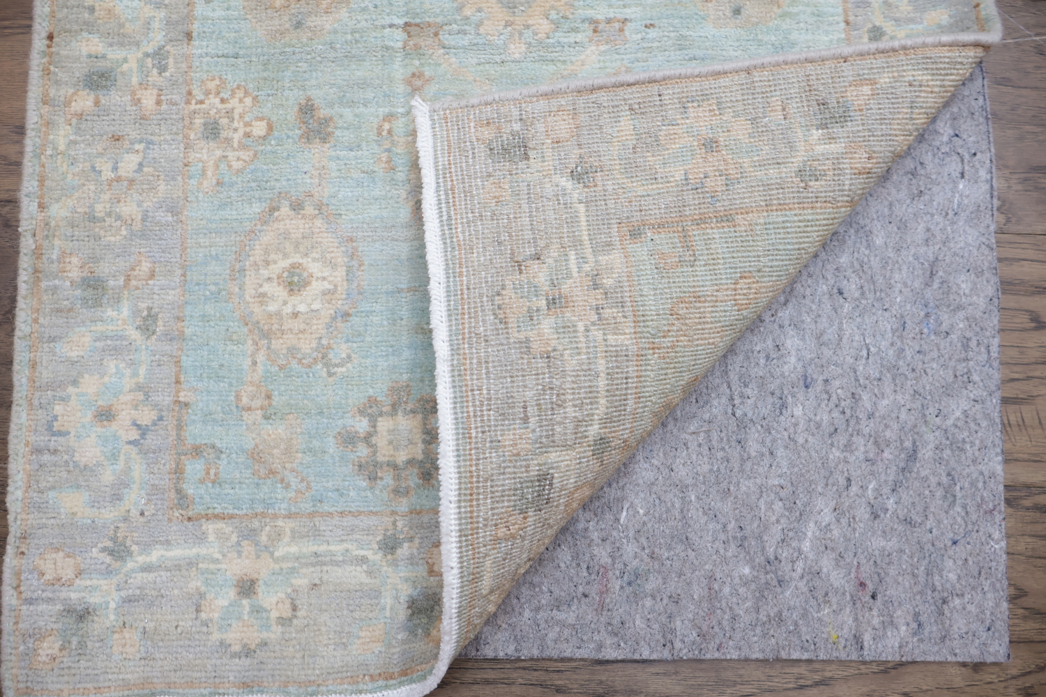 Green All Over Wool Oushak Turkish Rug 2x3