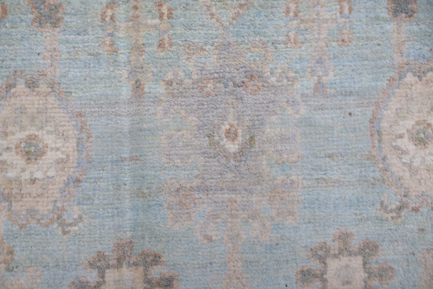 Green All Over Wool Oushak Turkish Rug 2x3