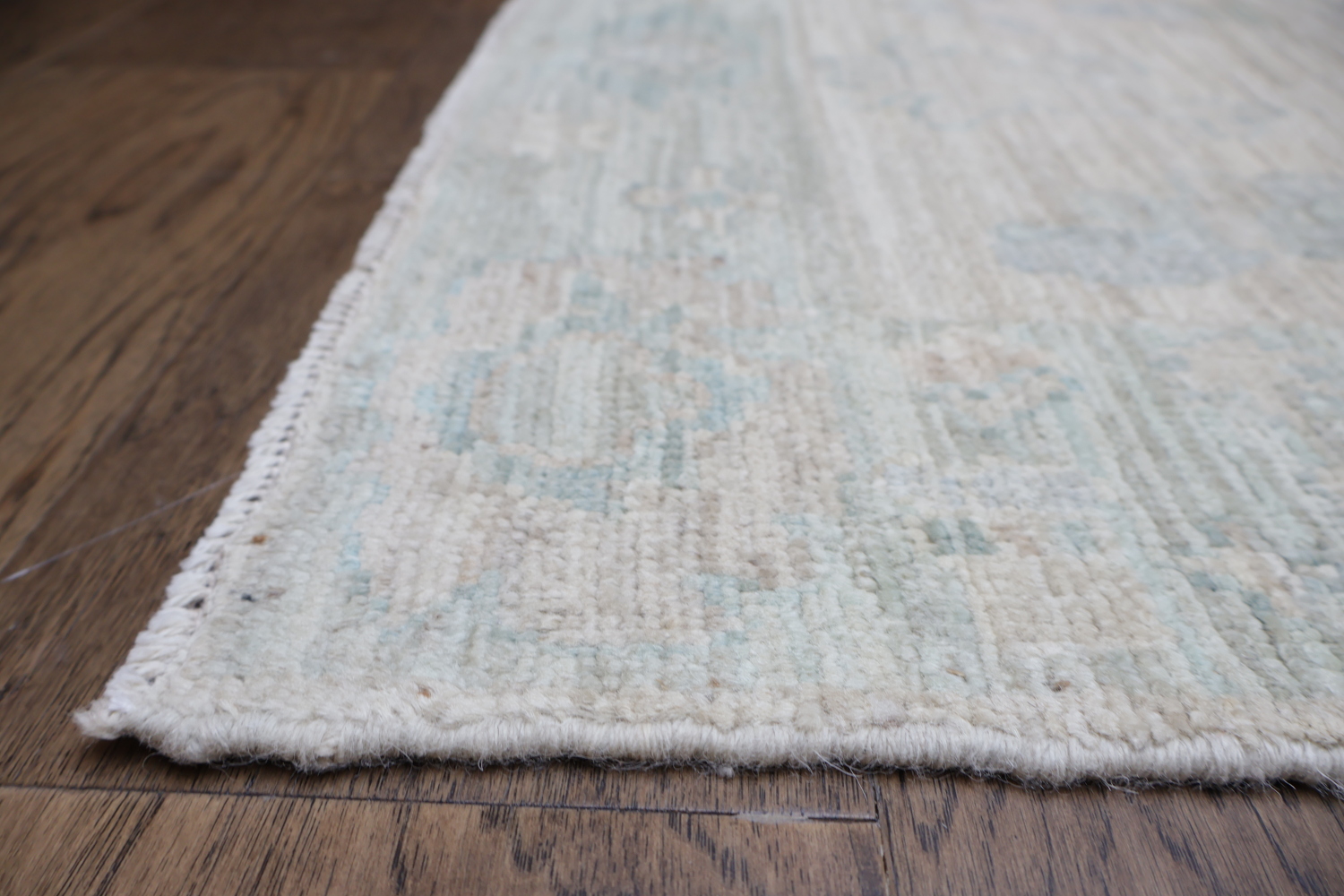 Stunning Vegetables Dye Wool Oushak Turkish Runner Rug 3x10