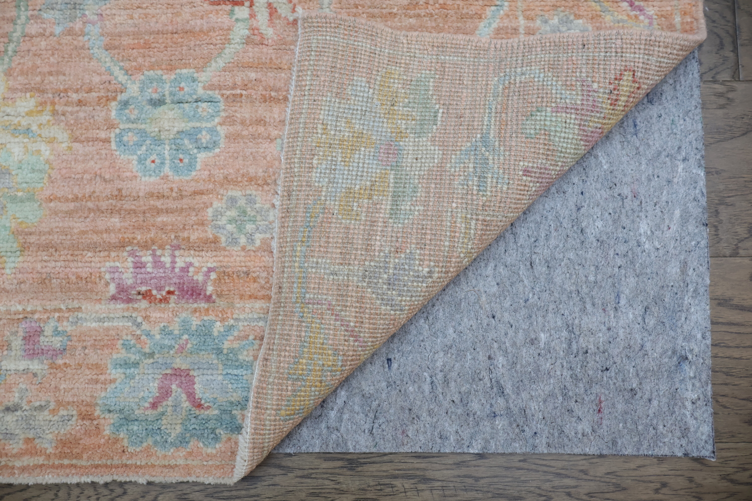Vegetable Dye All Ove Wool Oushak Turkish Runner Rug 3x12