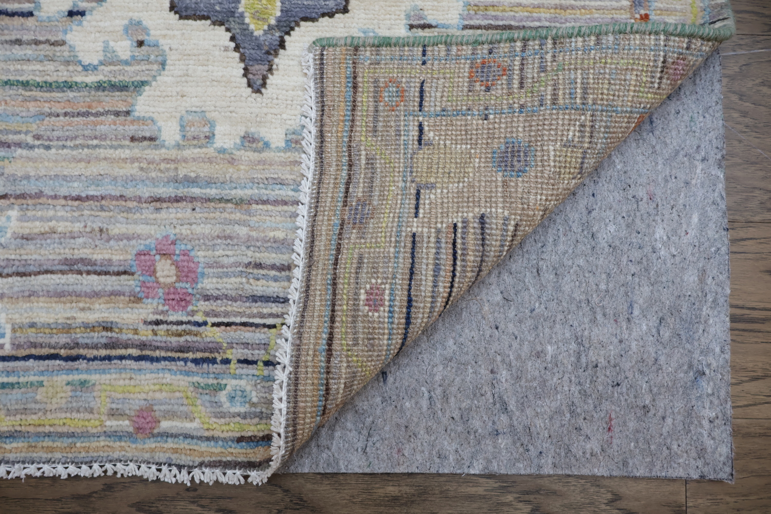 Unique Geometric Wool Oushak Turkish Runner Rug 3x10