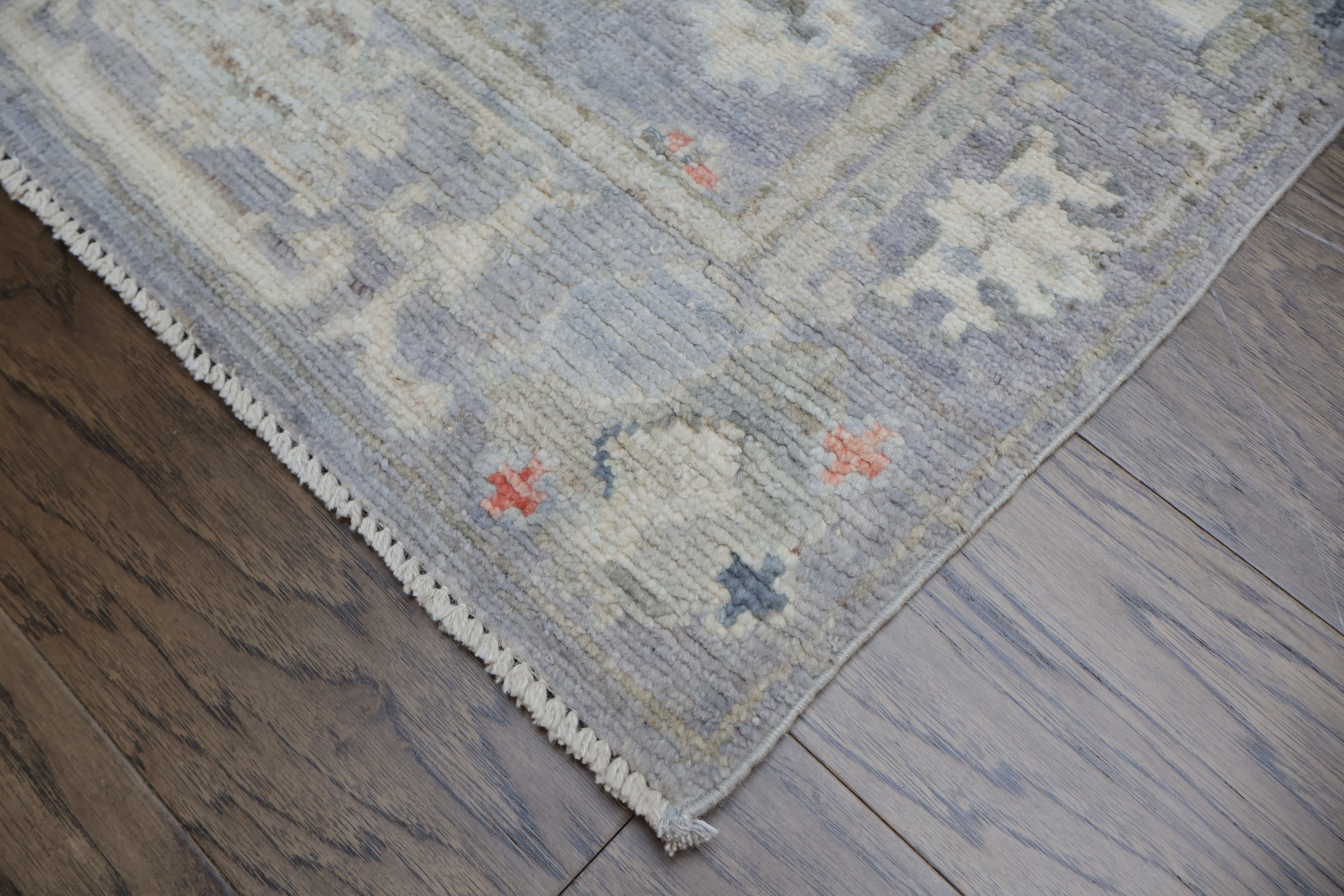 Stunning Muted Vegetable Dye Wool Oushak Turkish Runner Rug 3x12