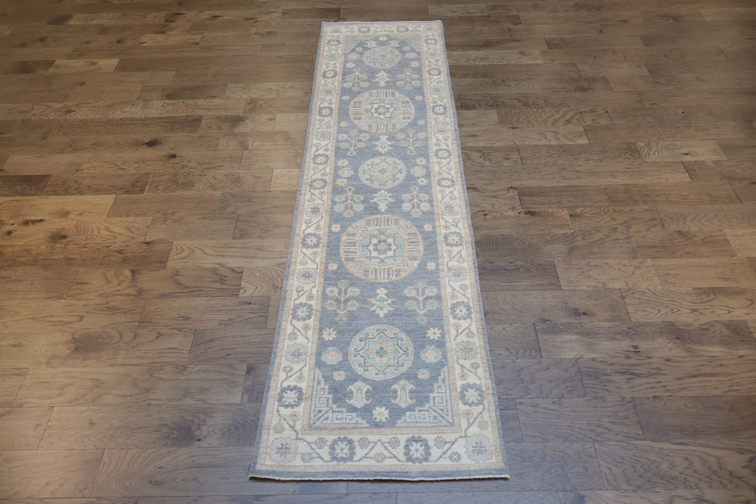 Vegetable Dye Wool Oushak Turkish Runner Rug 3x11