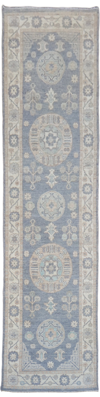 Vegetable Dye Wool Oushak Turkish Runner Rug 3x11