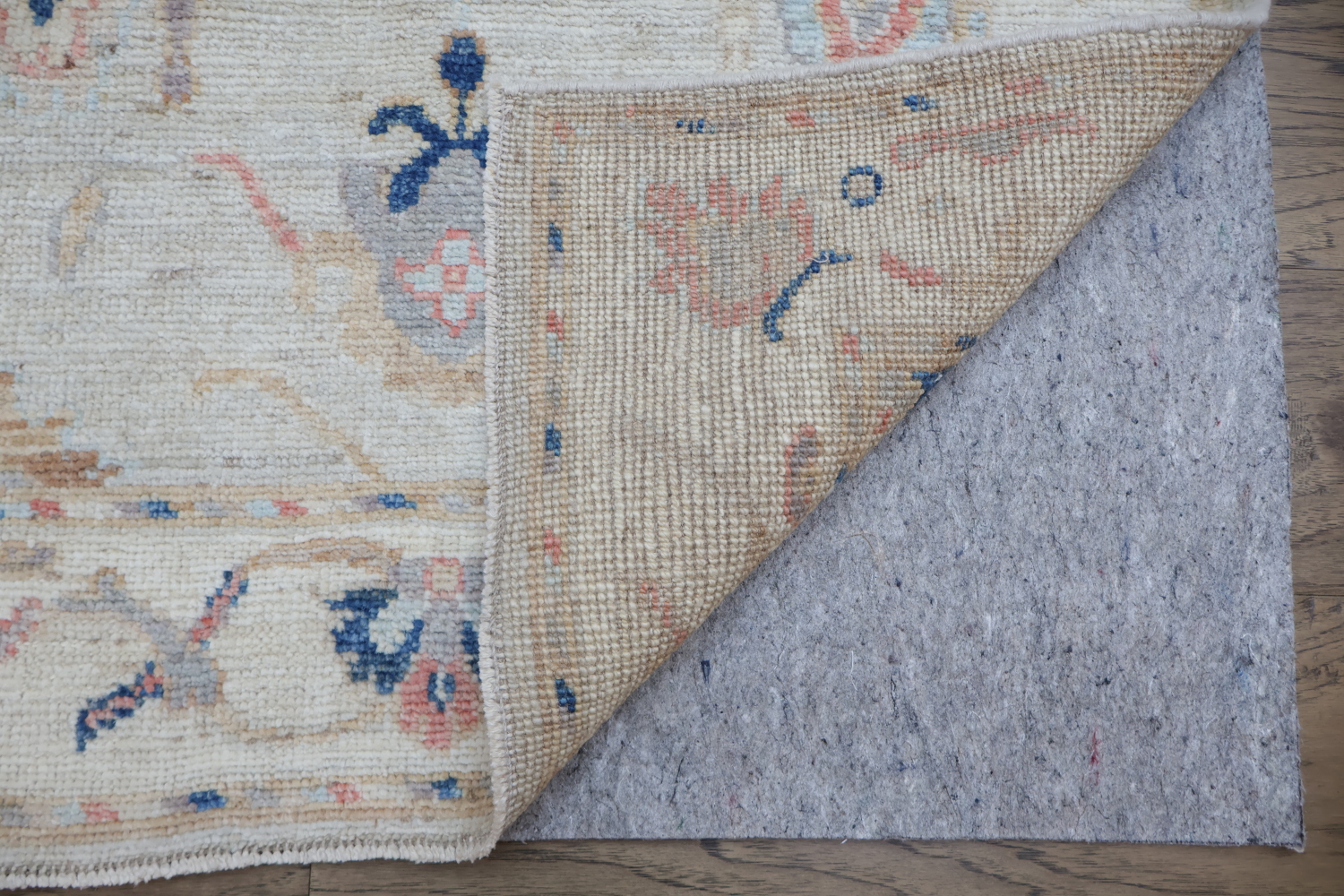 Oushak Turkish Runner Geometric Wool Rug 3x10