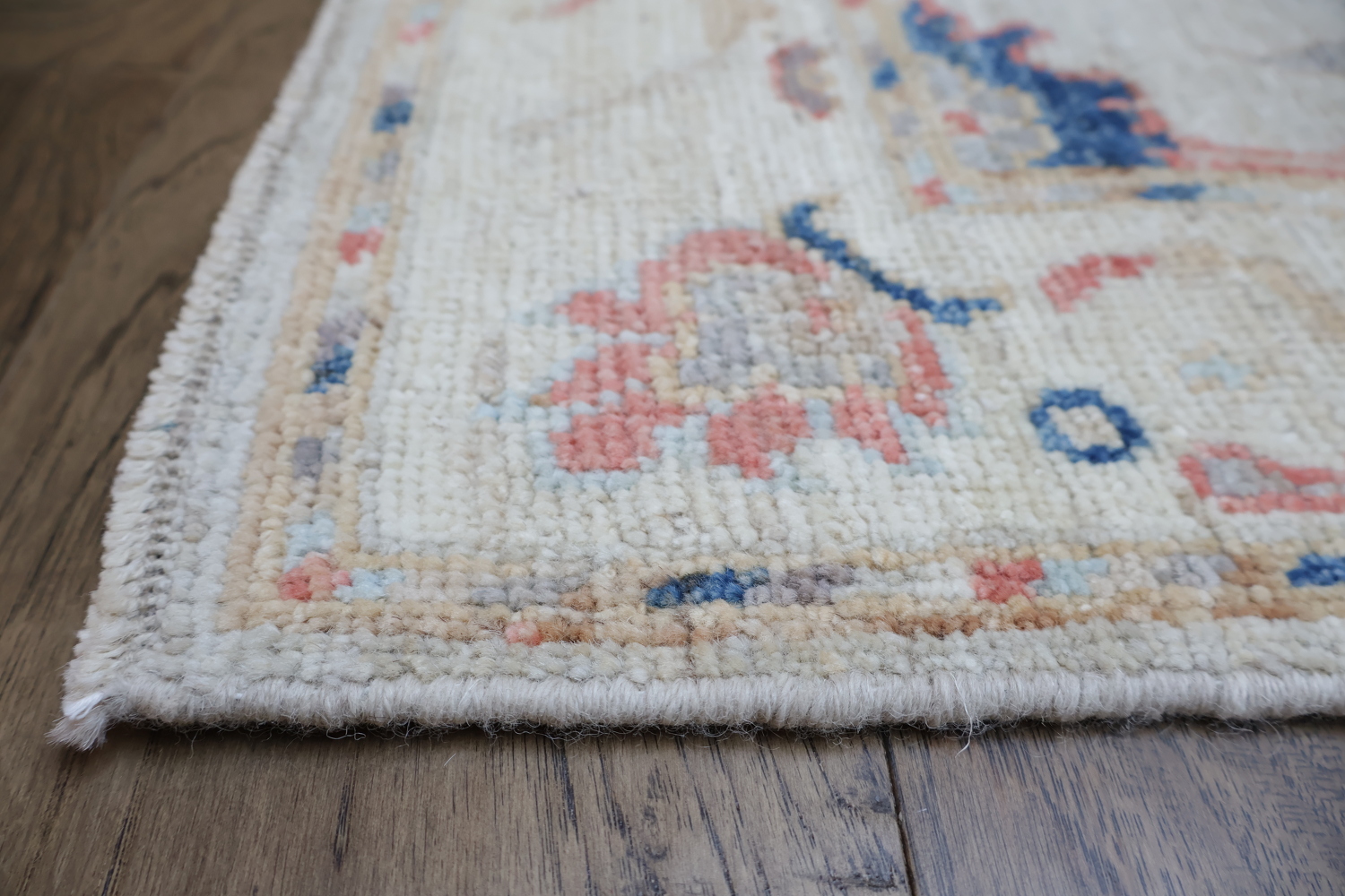 Oushak Turkish Runner Geometric Wool Rug 3x10