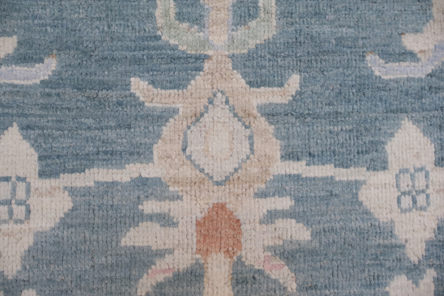 Vegetable Dye Wool Oushak Turkish Runner Rug 3x13