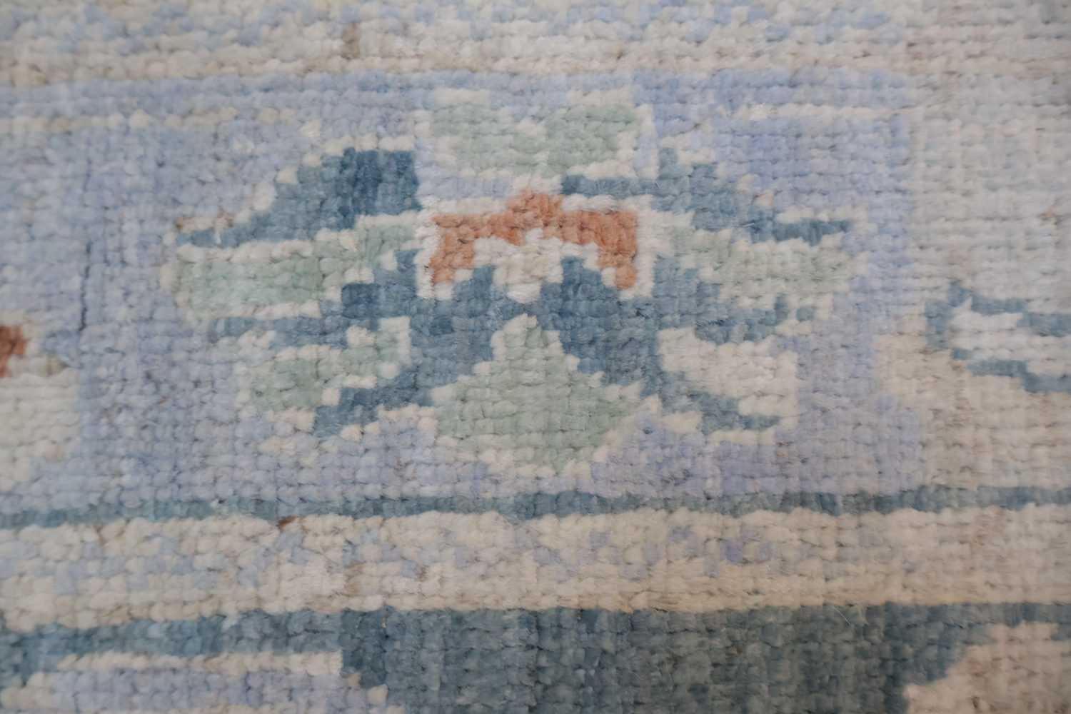 Vegetable Dye Wool Oushak Turkish Runner Rug 3x13