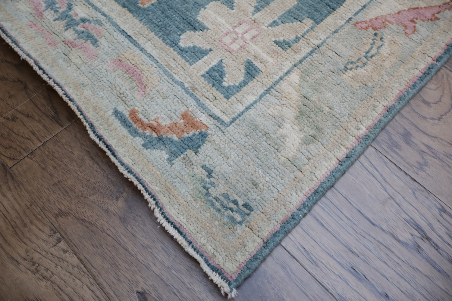 Vegetable Dye Wool Oushak Turkish Runner Rug 3x13