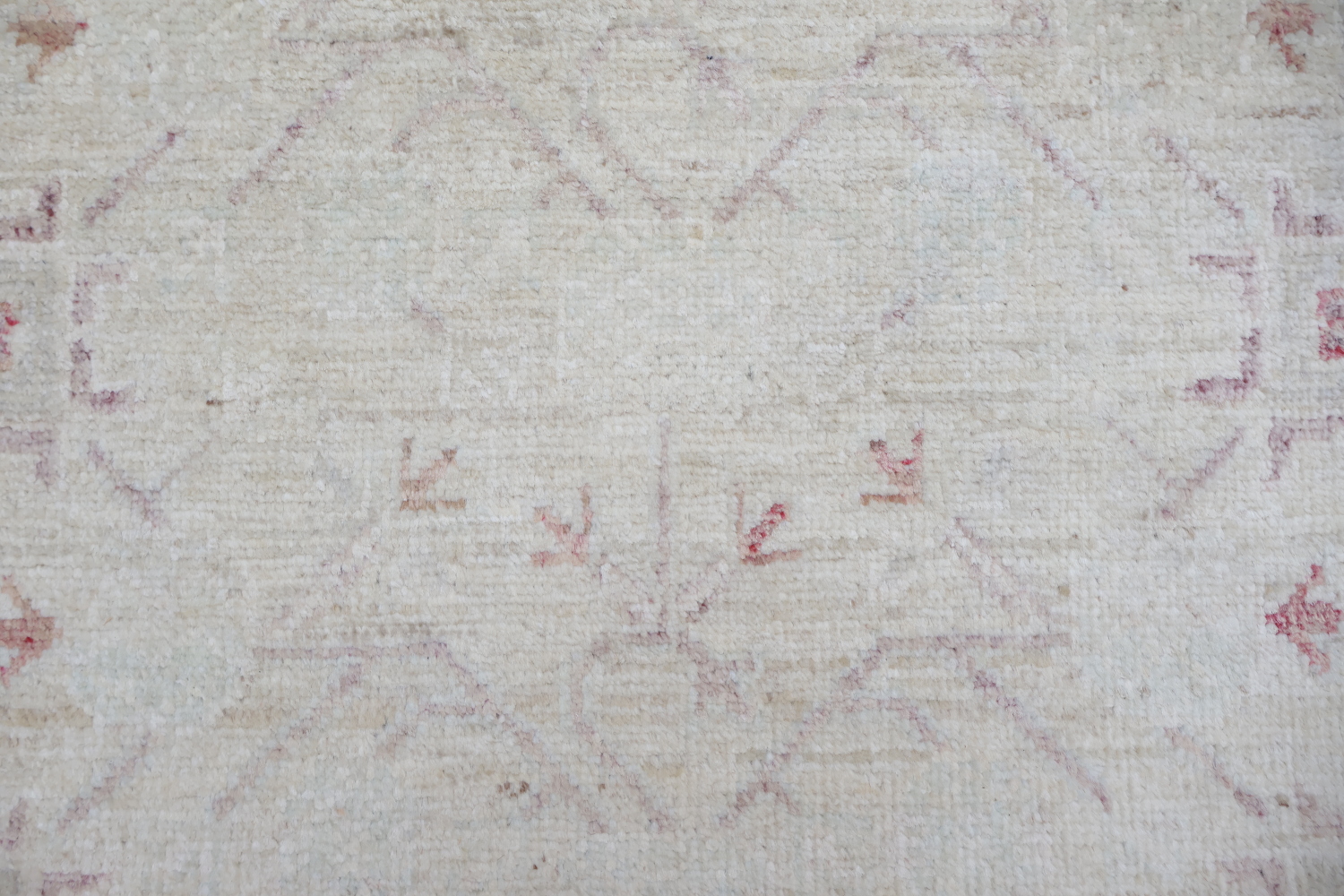 Muted Wool Geometric Oushak Turkish Runner Rug 3x9