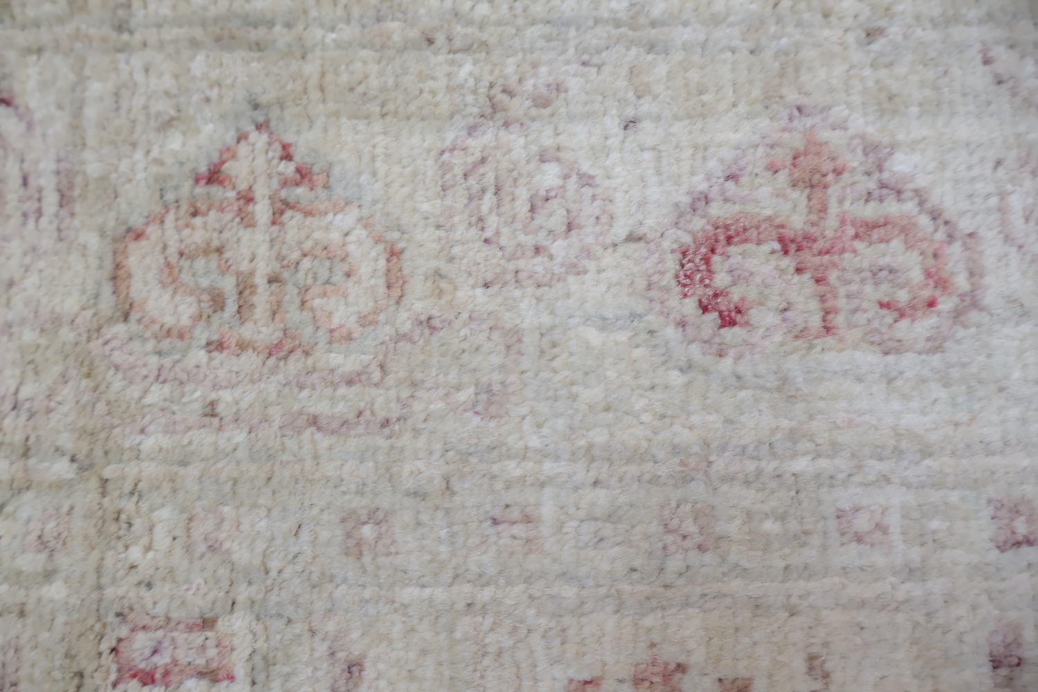 Muted Wool Geometric Oushak Turkish Runner Rug 3x9