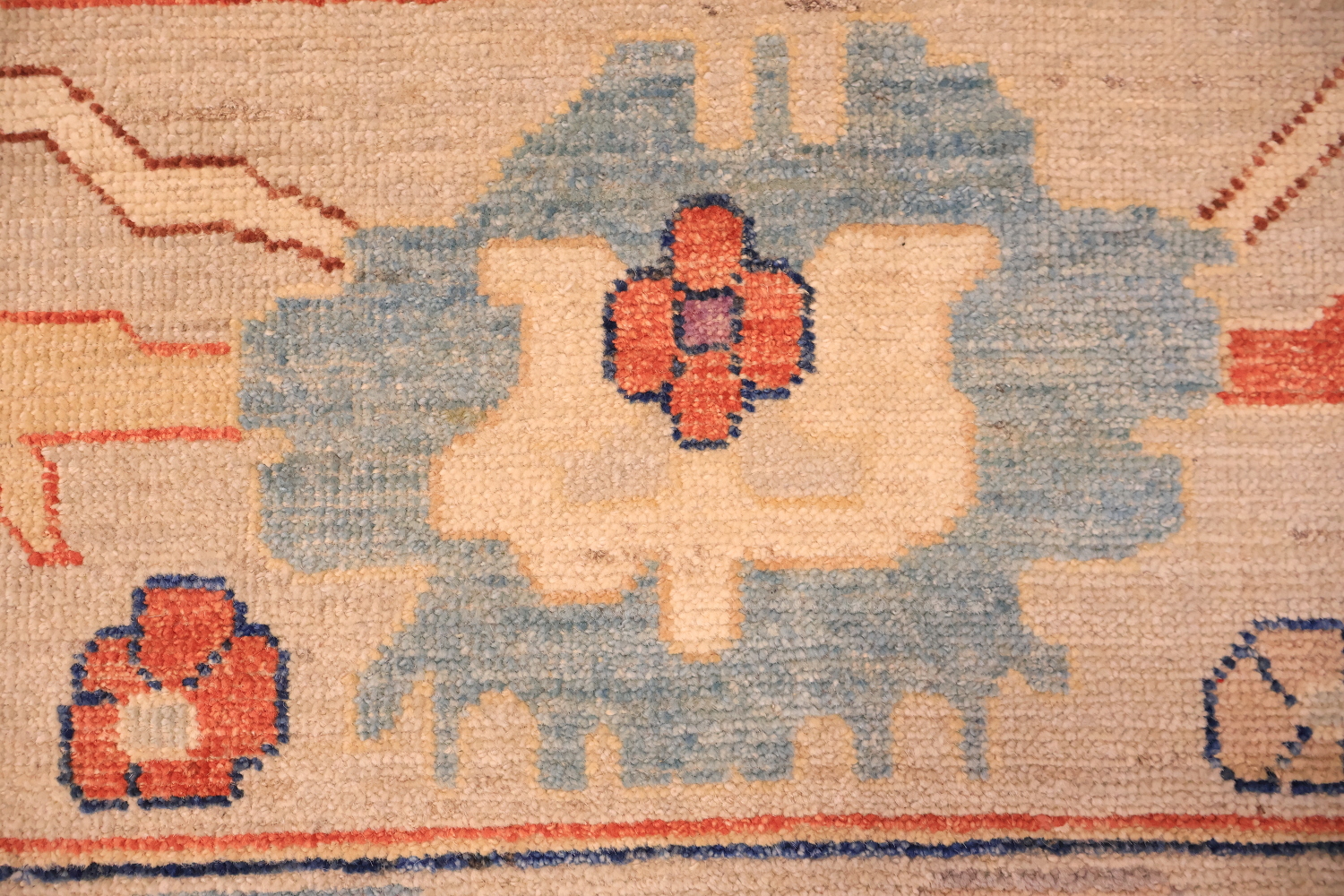 Geometric Grey Oushak Turkish Oriental Wool Area Rug 9x13