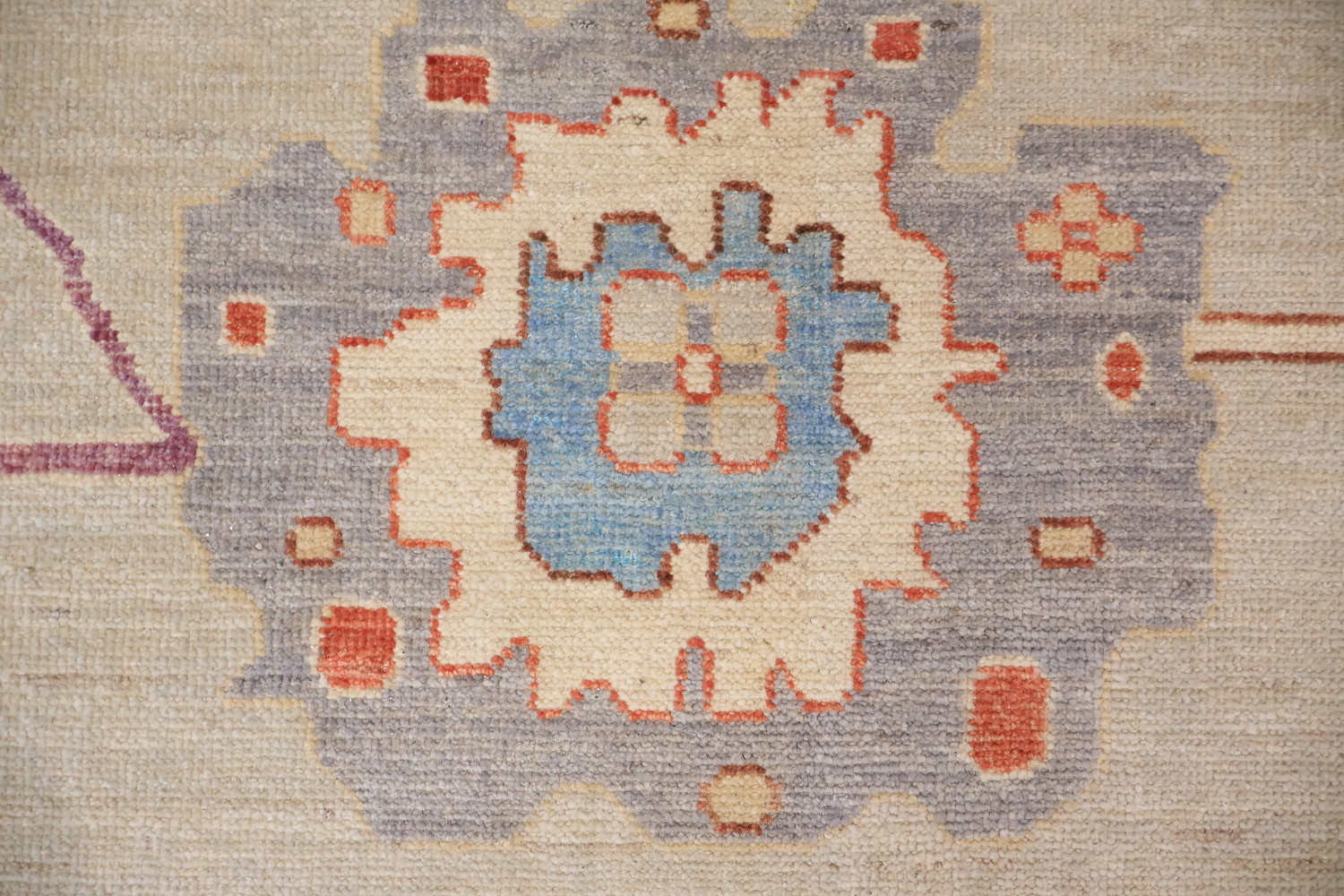 Geometric Grey Oushak Turkish Oriental Wool Area Rug 9x13
