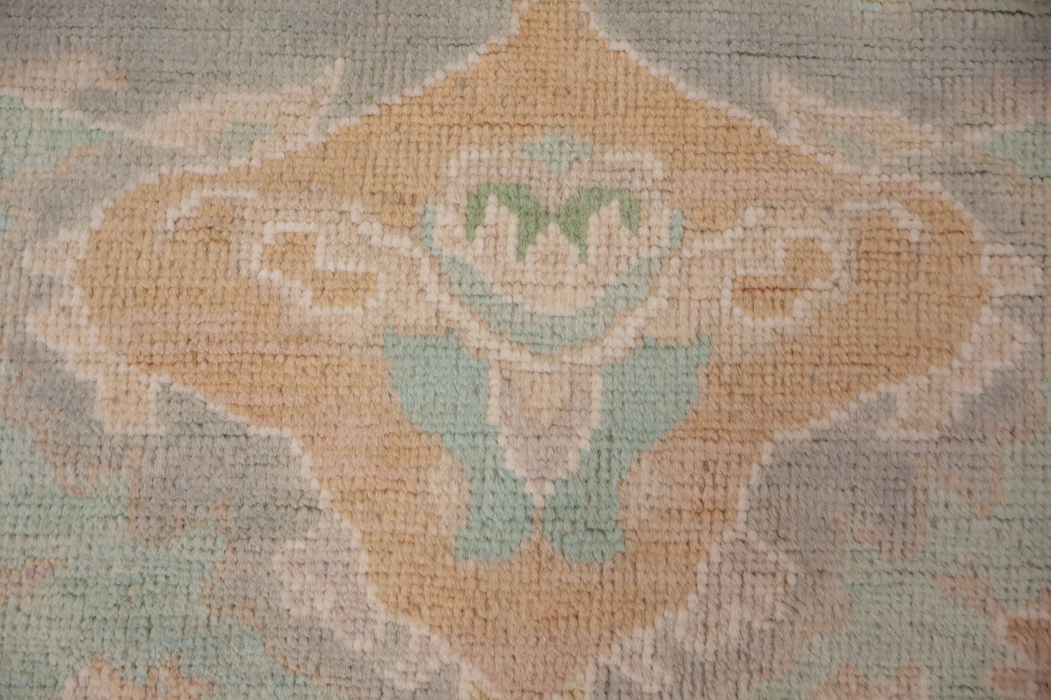 Muted Grey Oriental Wool Oushak Turkish Area Rug 9x12