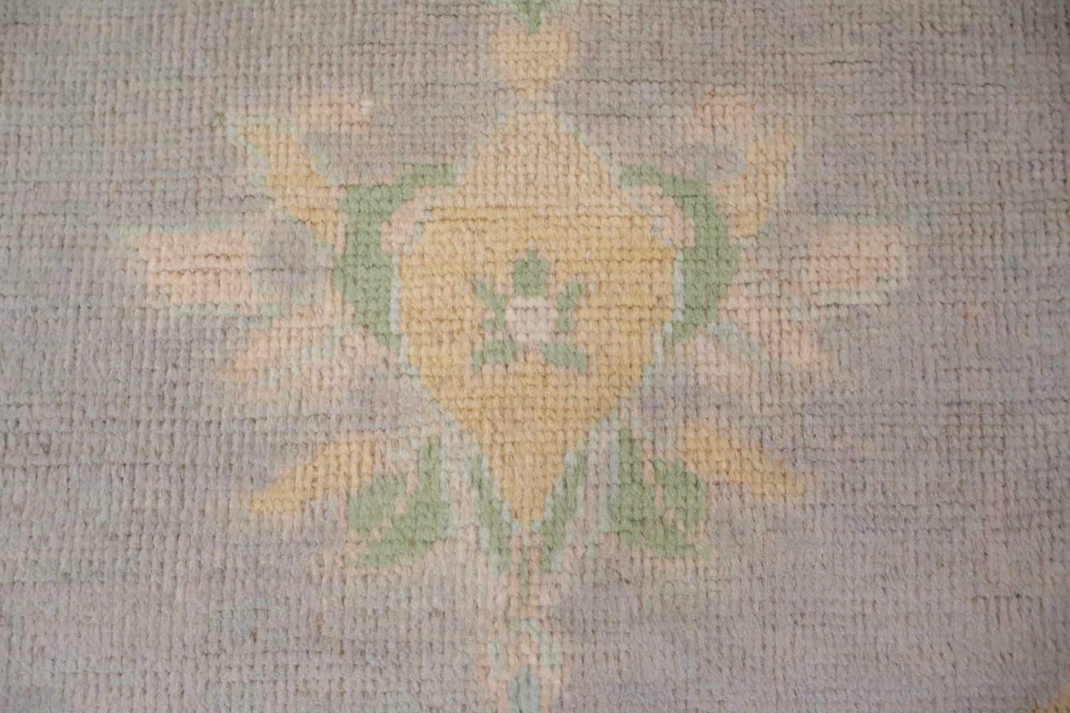 Muted Grey Oriental Wool Oushak Turkish Area Rug 9x12