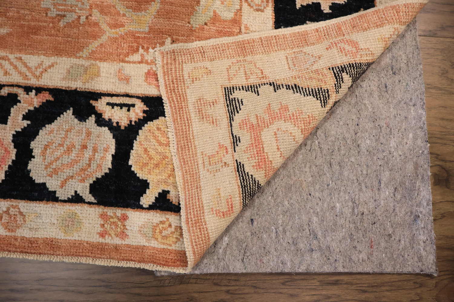 All Over Terracotta Floral Oriental Wool Oushak Turkish Area Rug 6x10
