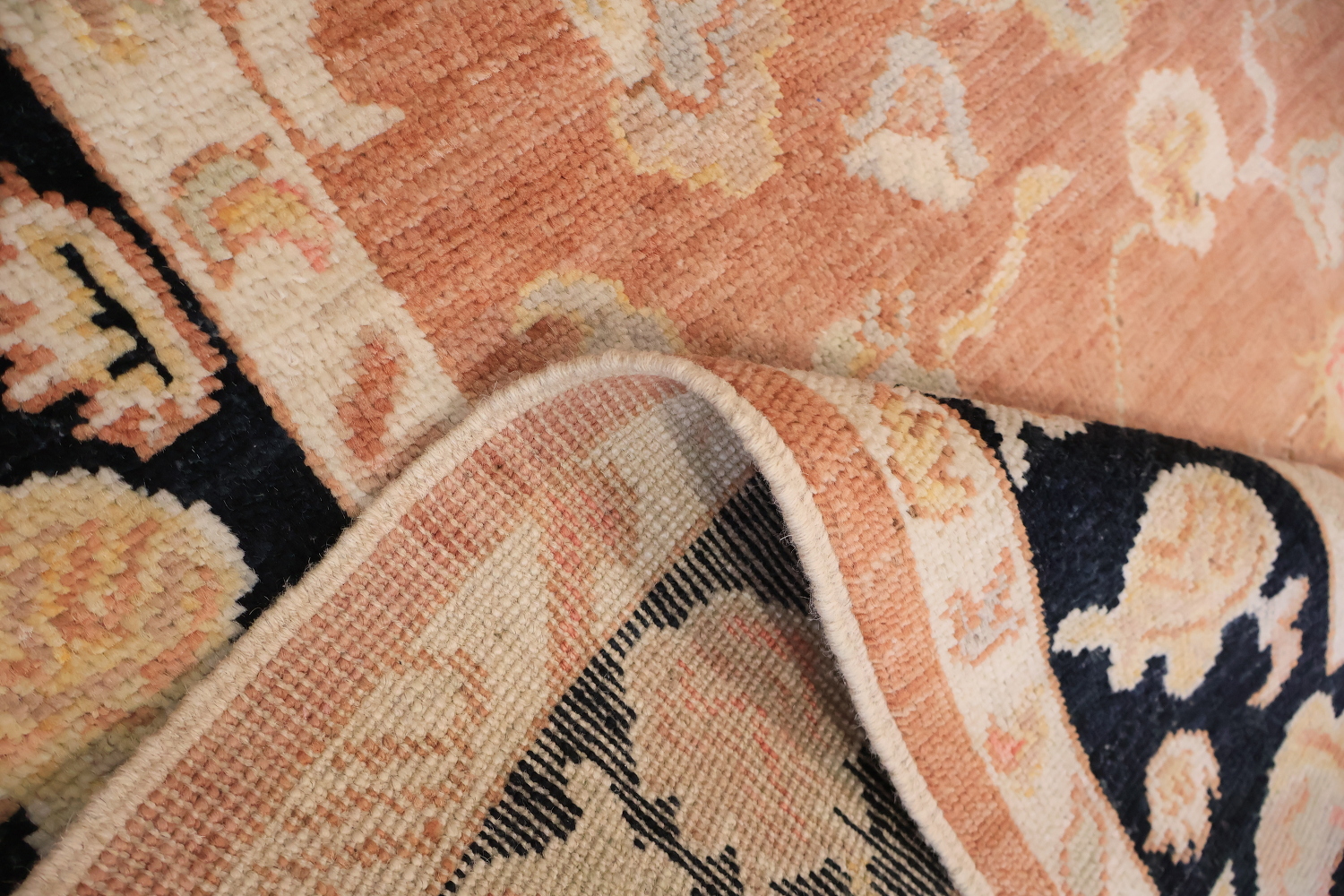 All Over Terracotta Floral Oriental Wool Oushak Turkish Area Rug 6x10