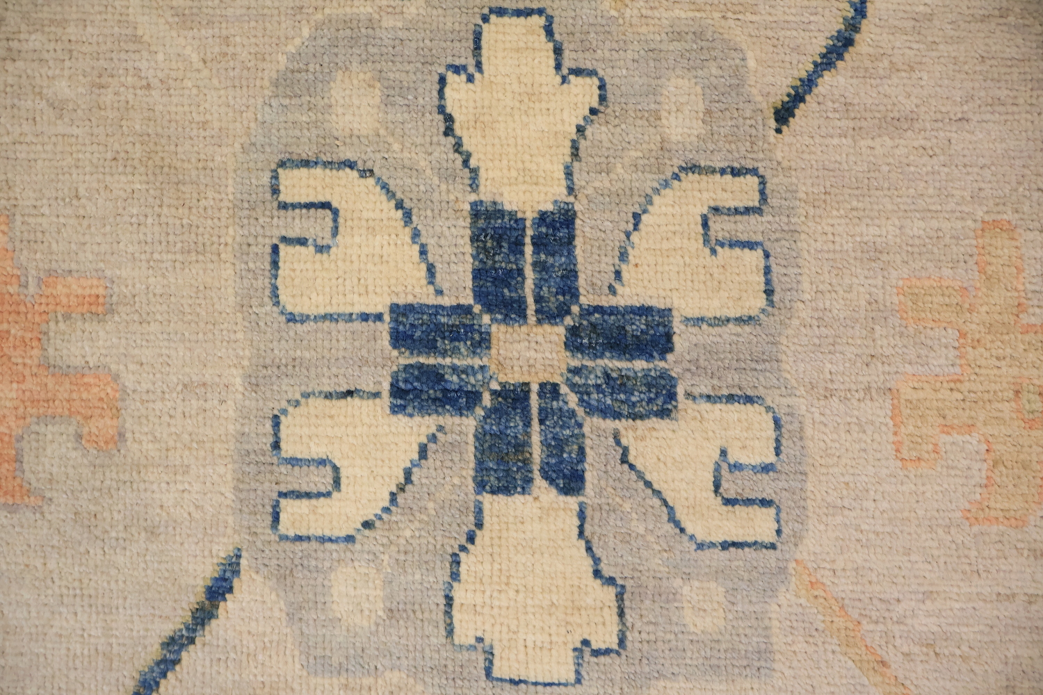 All Over Geometric Muted Grey Oriental Wool Oushak Turkish Large Rug 10x14