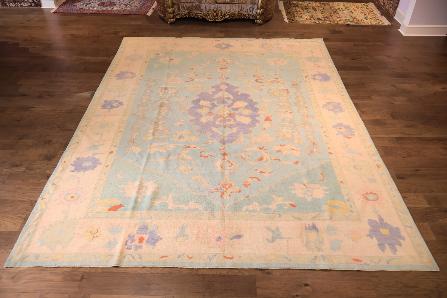 OUTSTANDING! Muted Green Oriental Wool Oushak Turkish Large Rug 10x14