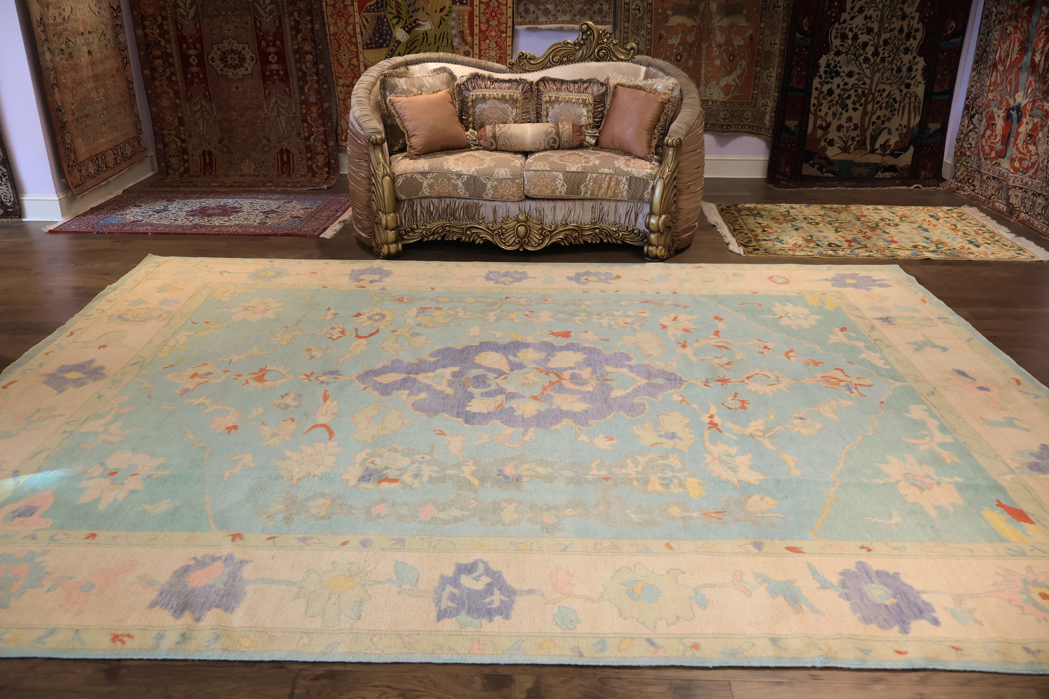 OUTSTANDING! Muted Green Oriental Wool Oushak Turkish Large Rug 10x14