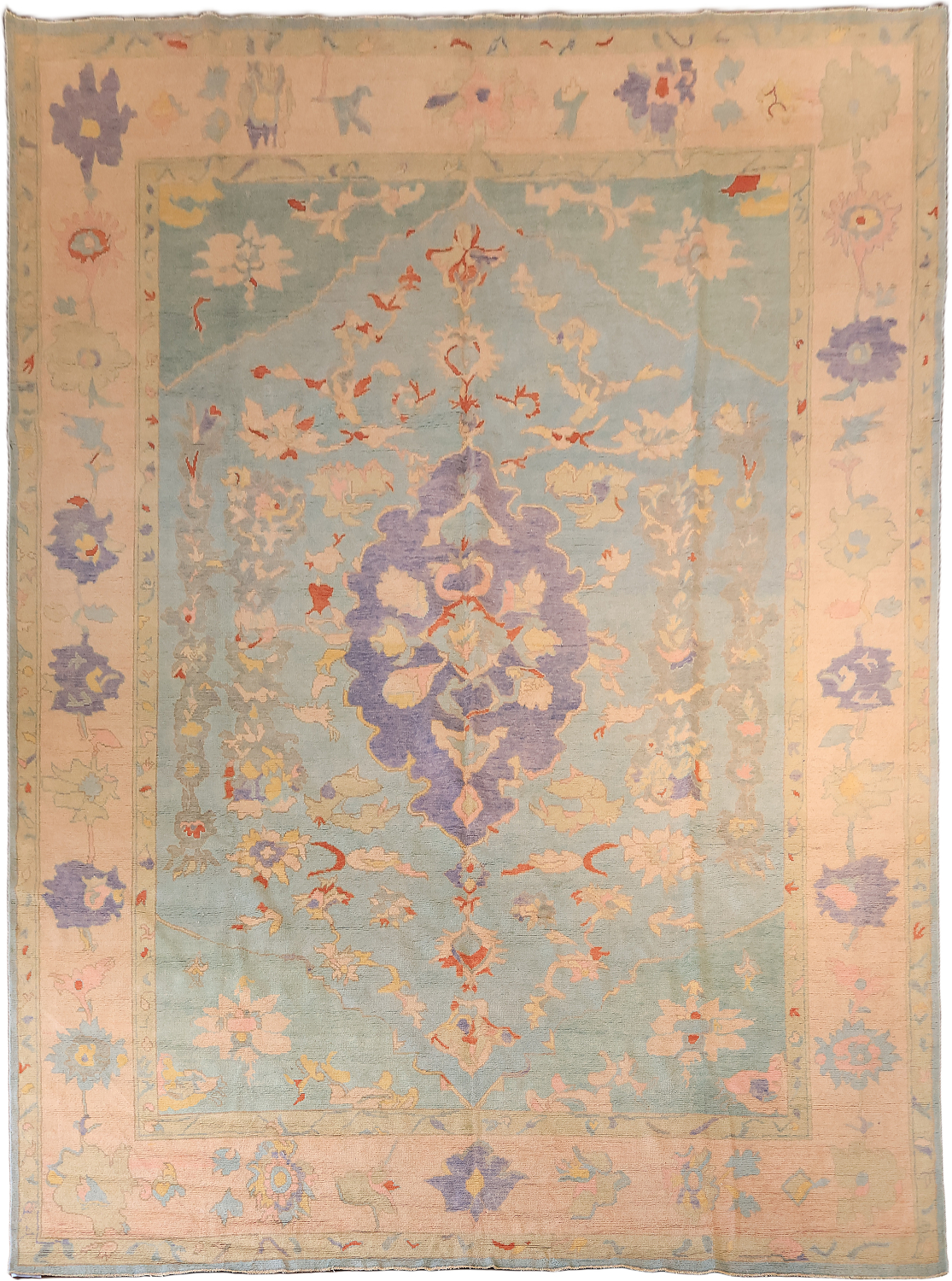 OUTSTANDING! Muted Green Oriental Wool Oushak Turkish Large Rug 10x14