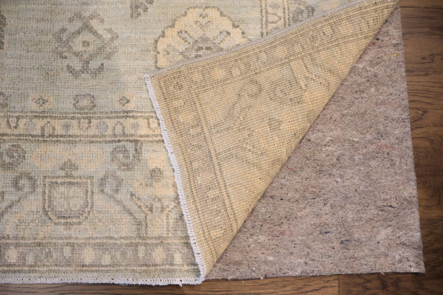 All Over Geometric Muted Grey Oriental Oushak Turkish Wool Rug 5x7