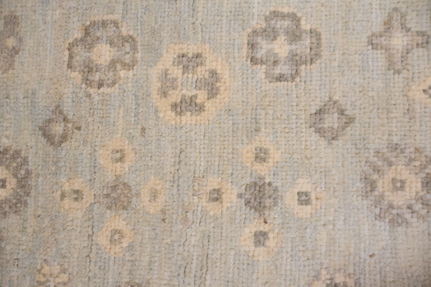 All Over Geometric Muted Grey Oriental Oushak Turkish Wool Rug 5x7