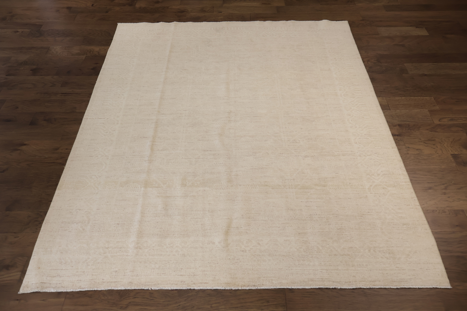 Luxurious Handmade Muted Wool Oushak Rug in Light Neutral for Classic Interiors 8x10