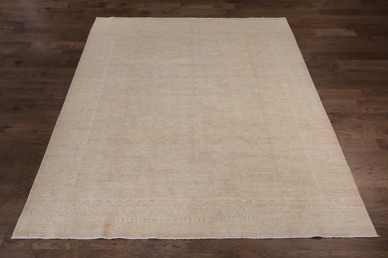 Luxurious Handmade Muted Wool Oushak Rug in Light Neutral for Classic Interiors 8x10
