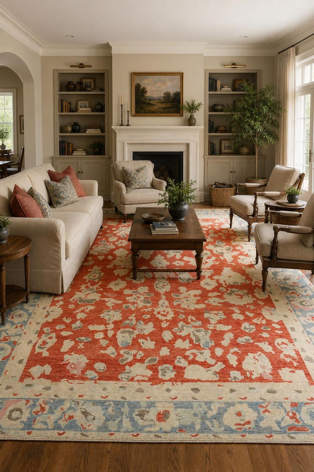 Outstanding! ALL All Over Oushak Turkish Large Floral Wool Rug 10x14