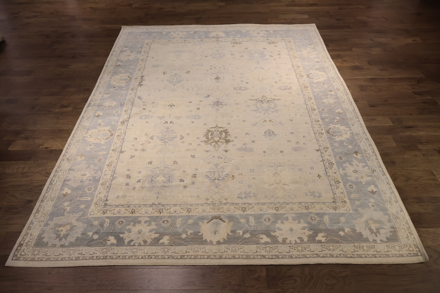 Vegetable Dye All Over Oriental Oushak Turkish Large Wool Rug 10x14