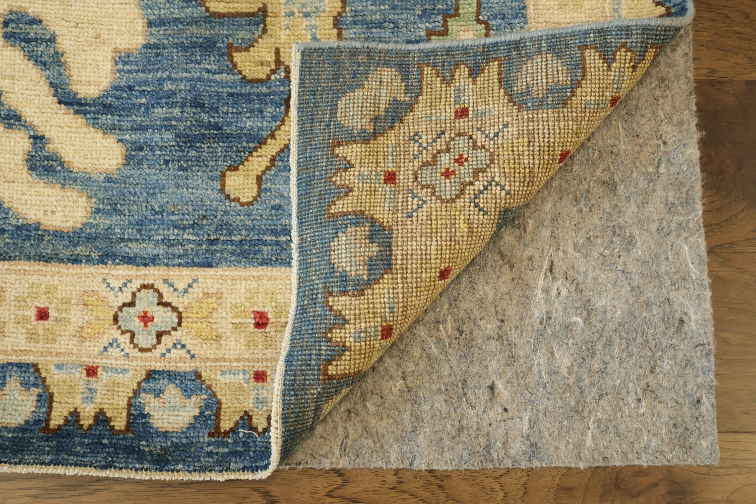 All Over Floral Blue Oushak Turkish Large Wool Rug 10x14