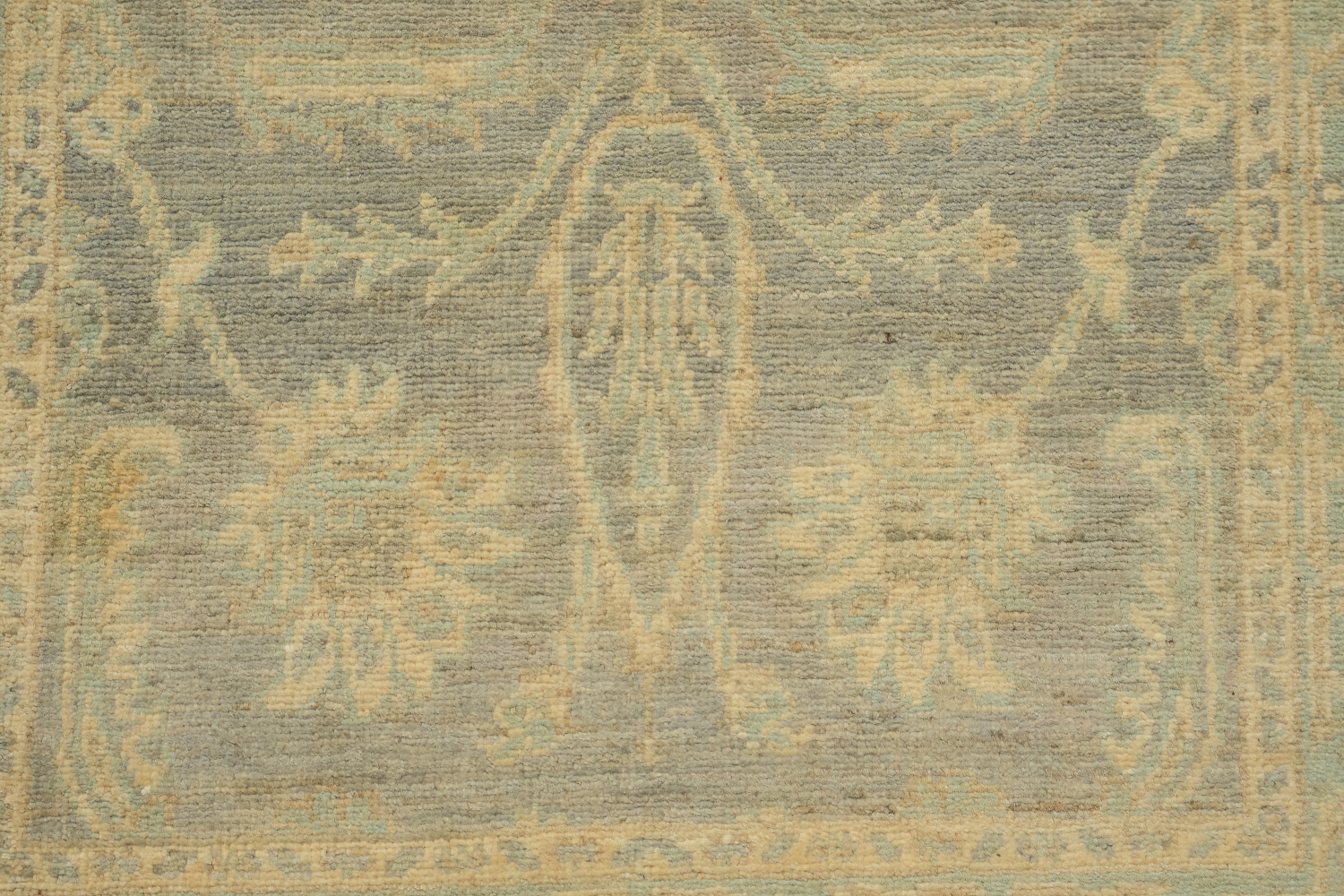 Muted Grey Oriental Oushak Turkish Wool Rug 3x4