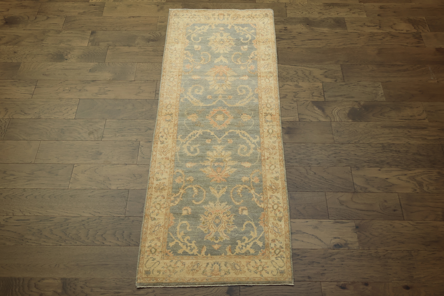 Stunning! Muted Green Oriental Oushak Turkish Runner Wool Rug 3x7