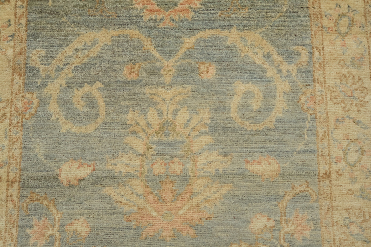Stunning! Muted Green Oriental Oushak Turkish Runner Wool Rug 3x7