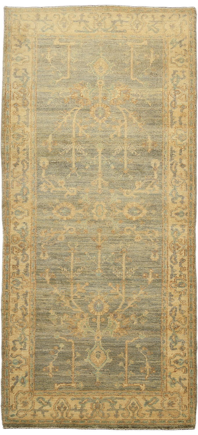 Top Quality Wool Grey Oriental Oushak Turkish Rug 3x6