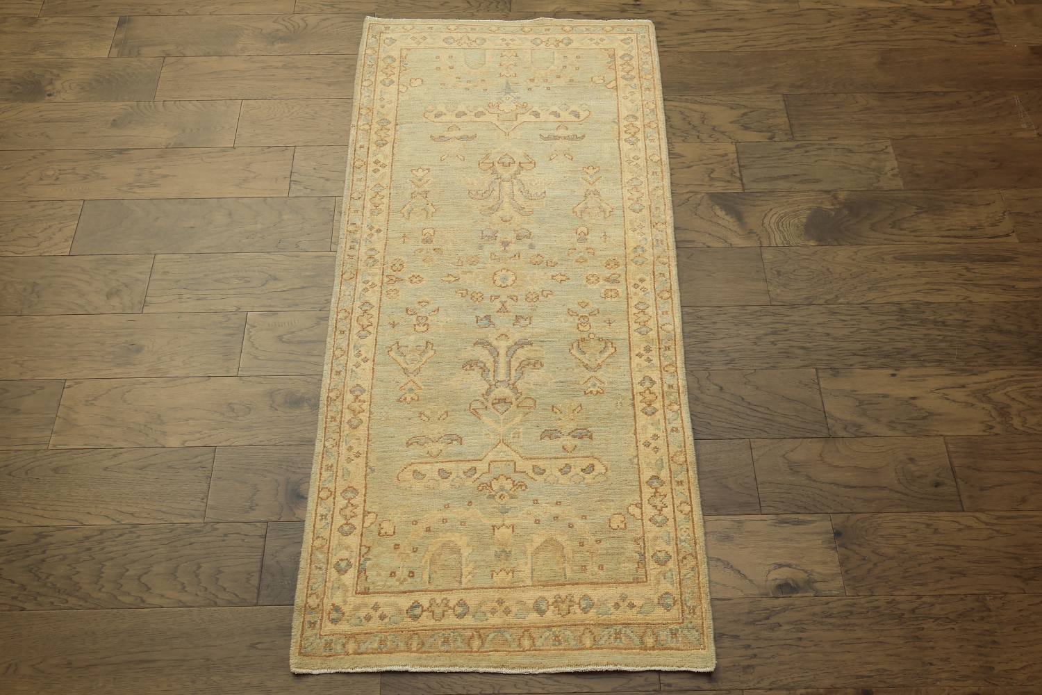 Grey Muted Oriental Oushak Turkish Wool Rug 3x6